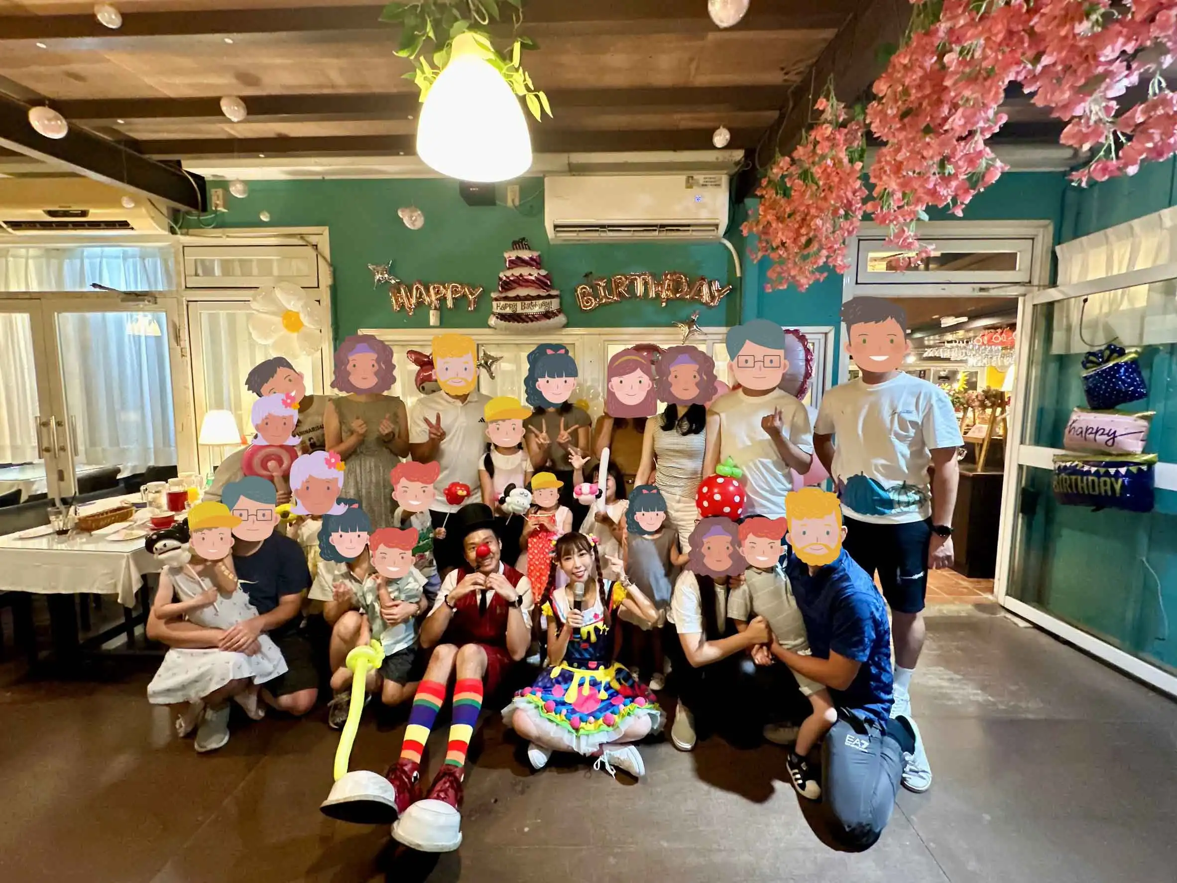 桃園生日派對氣球表演與全體合照 清惜的家大合影
